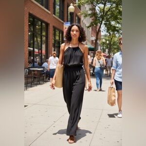 Women's Black Halter Jumpsuit